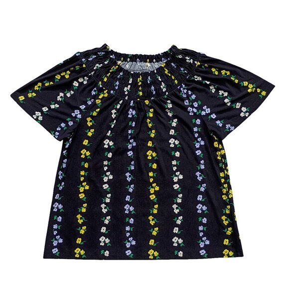 Ann Taylor Tops - Ann Taylor Women’s M Multicolor Floral Ruched Short Sleeve Blouse Top